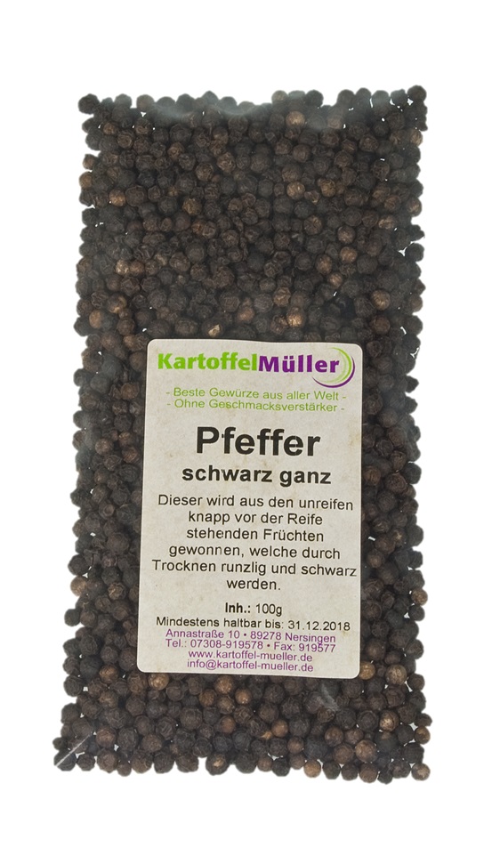 Pfeffer schwarz ganz 100g